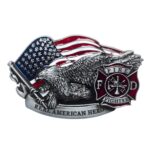American Eagle Holding Flag Belt Buckle