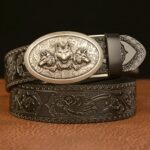 Ceinture Esprit Animal à motif 3 têtes de loup