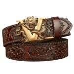 Animal Spirit Belt with Dragon Pattern and V Letter