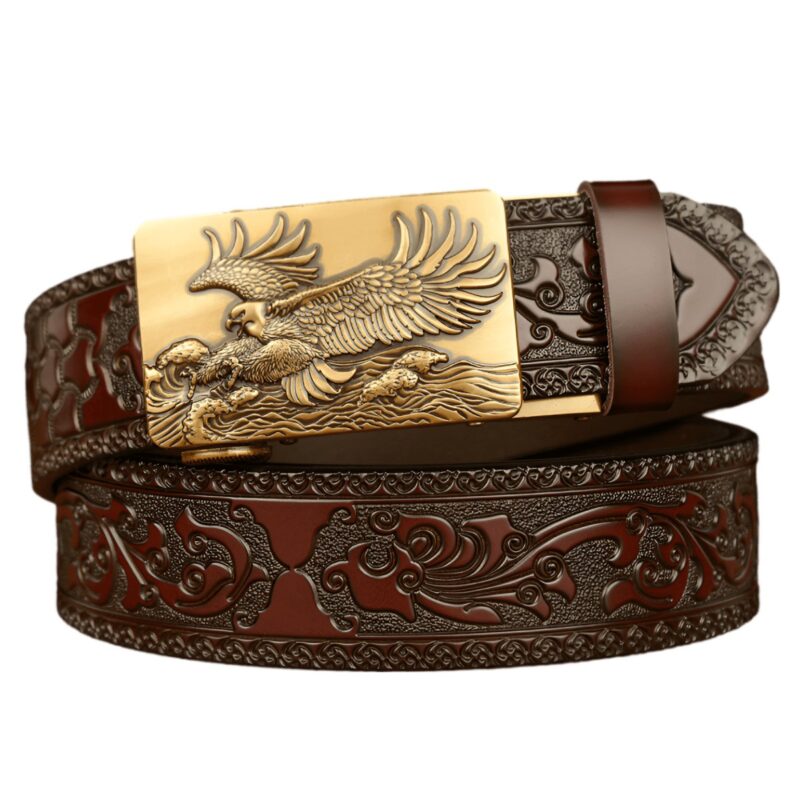 Animal Spirit Belt with Eagle and Waves Pattern
