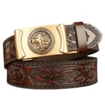 Animal Spirit Belt with Lion Head Pattern