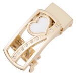 Automatic Ratchet Belt with Rhinestone Heart Design