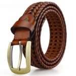 Ceinture tressée en cuir