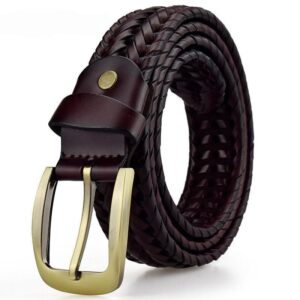 Ceinture tressée en cuir