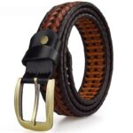Ceinture tressée en cuir