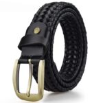 Ceinture tressée en cuir