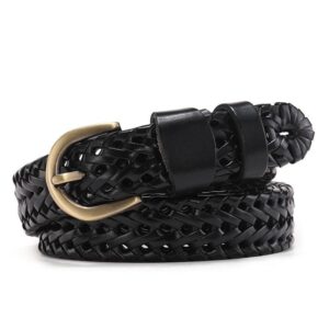 Ceinture en cuir tressé pour femme