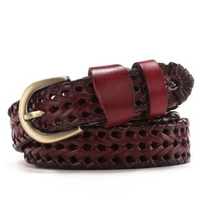 Ceinture en cuir tressé pour femme