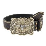Ceinture Western avec boucle taureau pour homme