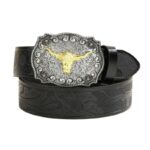 Ceinture Western avec boucle taureau pour homme