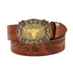 Ceinture Western avec boucle taureau pour homme