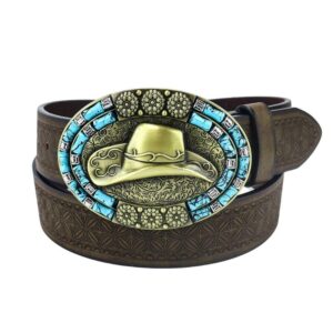 Ceinture Western avec boucle chapeau cowboy pour homme