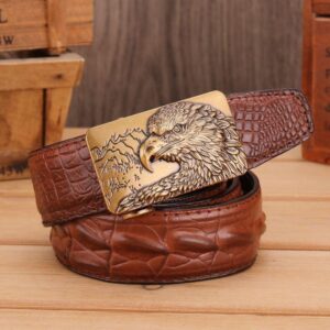 Ceinture en cuir effet crocodile boucle Aigle pour homme