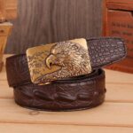 Ceinture en cuir effet crocodile boucle Aigle pour homme