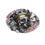 Crowned Skull "Lucky 13" Belt Buckle