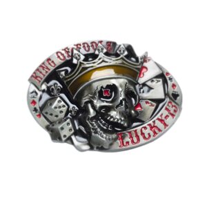 Crowned Skull "Lucky 13" Belt Buckle