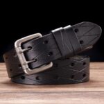 Ceinture en cuir double ardillon