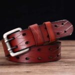Ceinture en cuir double ardillon