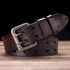 Ceinture en cuir double ardillon