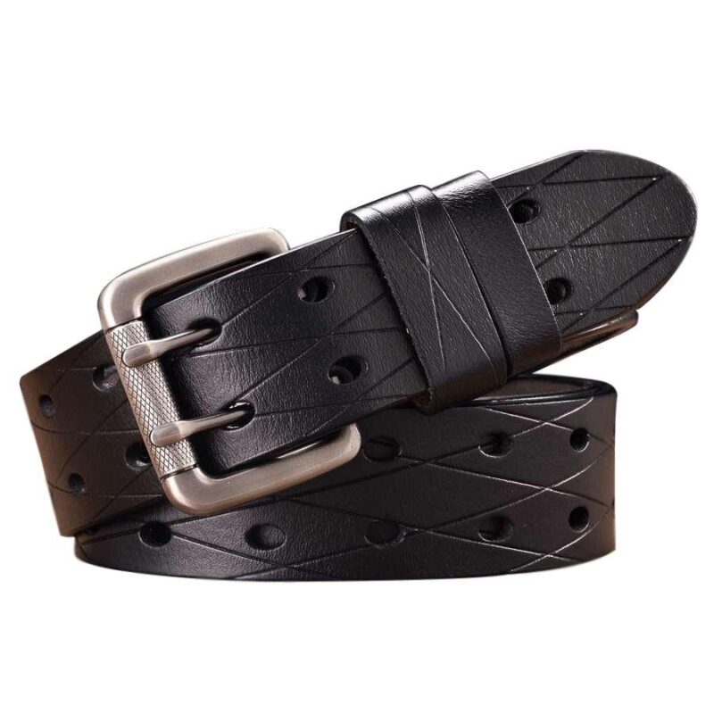 Double Buckle Leather Belt