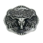 Eddie Model Longhorn Skull Cowboy Belt Buckle