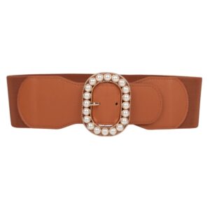 Extra Large XXL Belt with Pearl-Encrusted Buckle