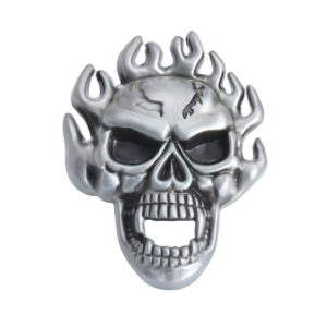 Flaming Skull Belt Buckle