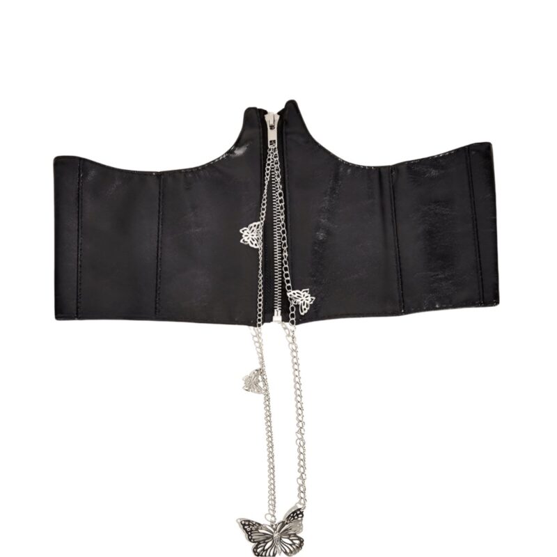 Hayes Corset Belt with Zip Closure and Butterfly Chains