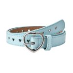 Heart Buckle Vegan Leather Belt for Girls