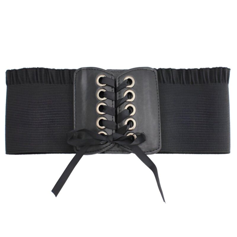 Lace-Up Corset Belt with Eyelets