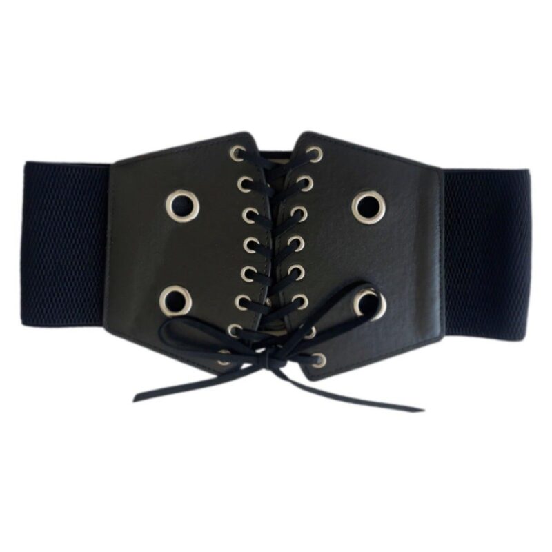 Lace-Up Corset Belt with Eyelets