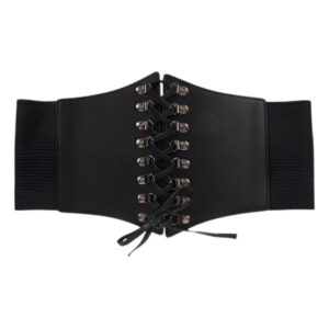 Lace-up Corset Belt with Metal Buckles