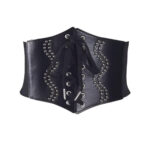 Lace-up Corset Belt with Pearls
