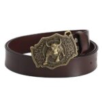 Ceinture en cuir avec boucle taureau