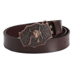 Ceinture en cuir avec boucle taureau