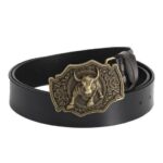 Ceinture en cuir avec boucle taureau