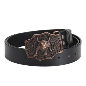 Ceinture en cuir avec boucle taureau