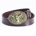 Ceinture en cuir avec boucle taureau