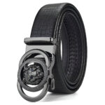 Ceinture cuir aspect crocodile