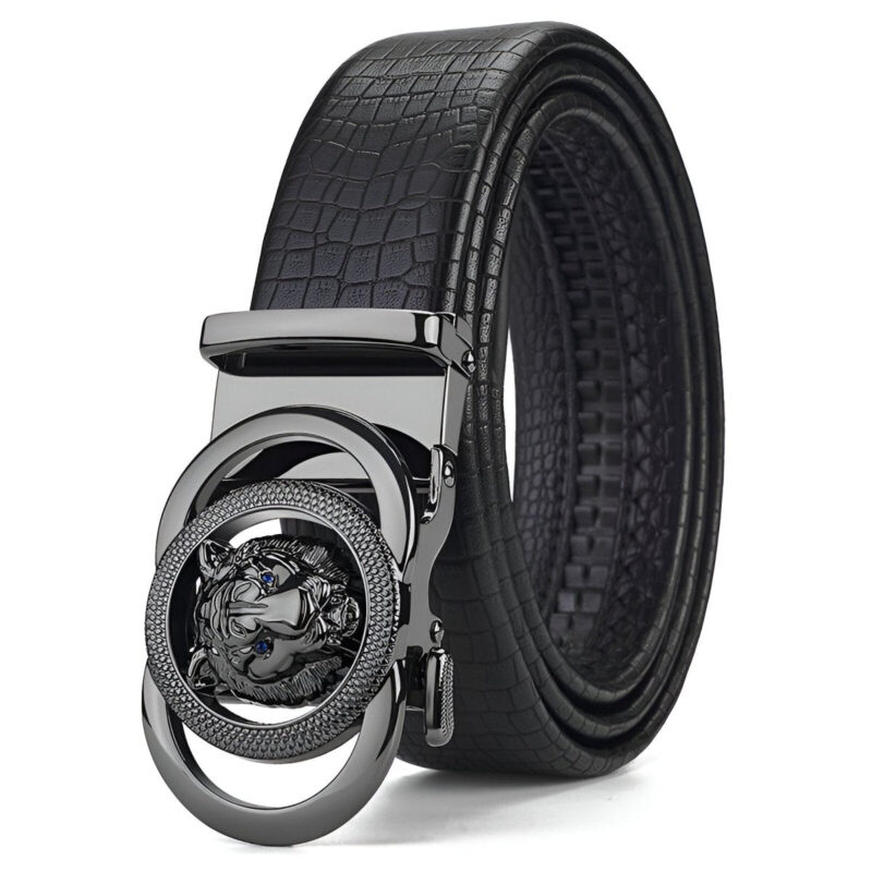 Ceinture cuir aspect crocodile