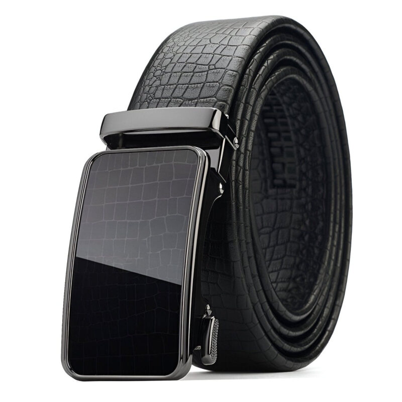 Ceinture cuir aspect crocodile