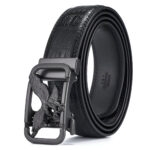 Ceinture cuir aspect crocodile