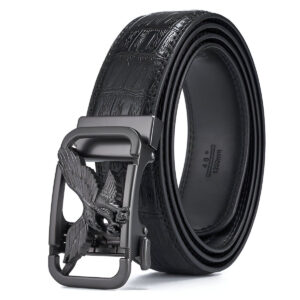 Ceinture cuir aspect crocodile