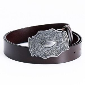 Ceinture en cuir avec boucle western