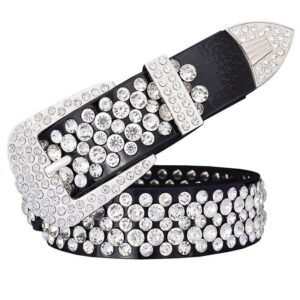 Ceinture à Strass en Cuir pour femme