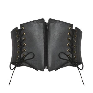 Lexy Model Corset Belt with Zip Closure and Side Lacing