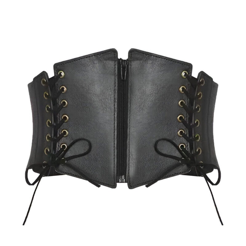 Lexy Model Corset Belt with Zip Closure and Side Lacing