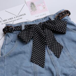 Lisbeth Model Polka Dot Silk Sash Belt with Coconut Wood Rings