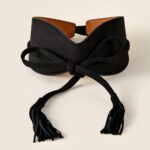 Ceinture à nouer modèle Maralia - Noire / 80-110 cm (Taille Unique)