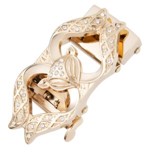 Mazie Model Automatic Ratchet Belt with Rhinestone Deer Head Motif